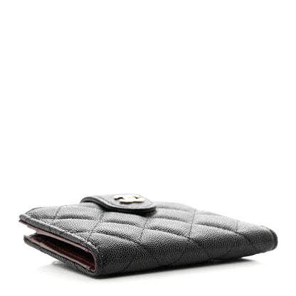 Chanel Caviar Quilted Compact Zipped Pocket Wallet Black 4 of 7
