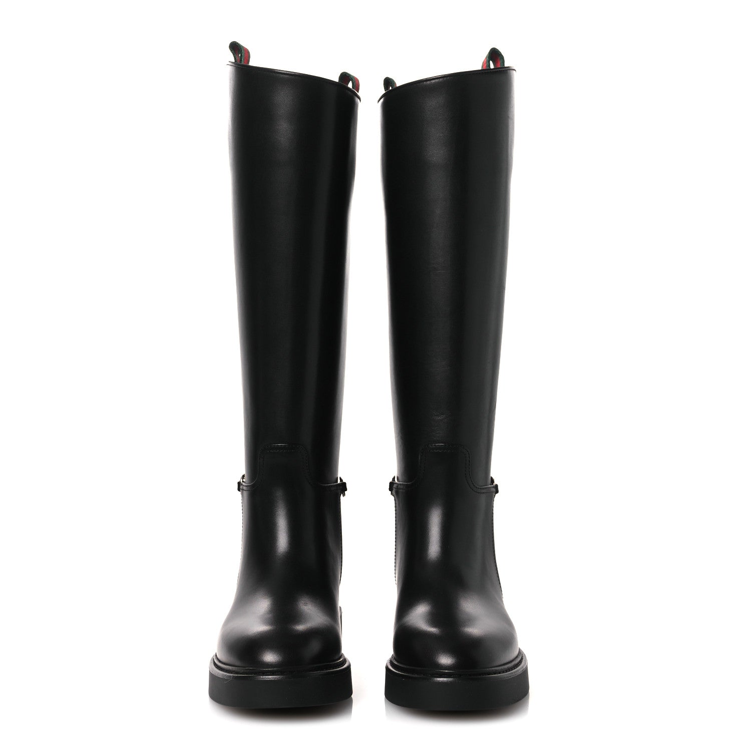 Gucci Shiny Calfskin Michelangelo Slim Horsebit Riding Boots 36 Black 6 of 22