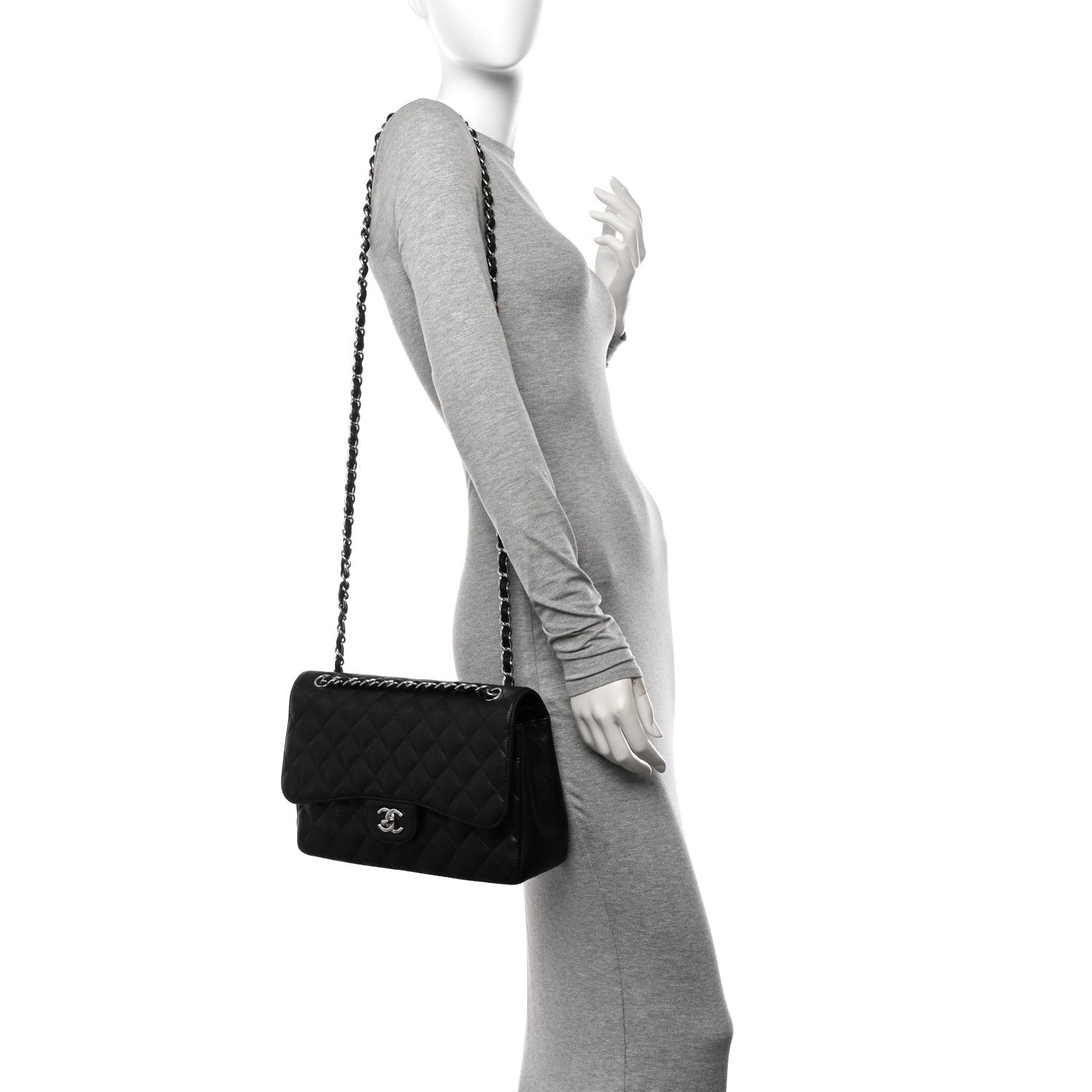 Chanel Caviar Quilted Jumbo Double Flap Black 2 of 18