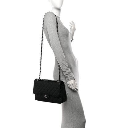 Chanel Caviar Quilted Jumbo Double Flap Black 2 of 18