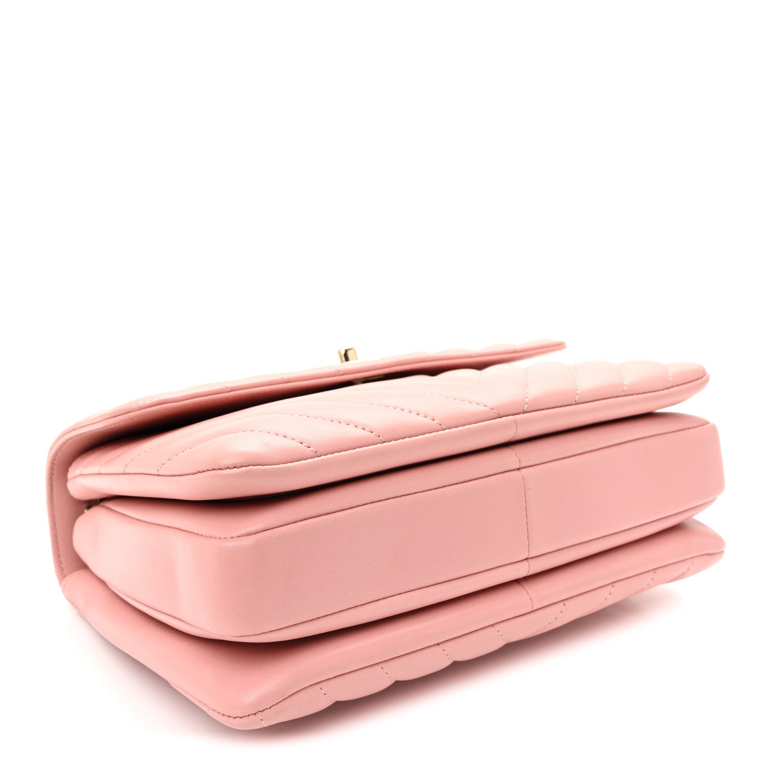 Chanel Lambskin Chevron Quilted Small Trendy CC Dual Handle Flap Bag Light Pink 4 of 11