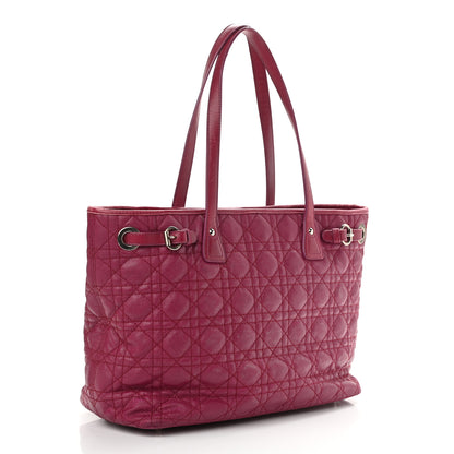 Christian Dior Coated Canvas Cannage Small Panarea Tote Fuchsia 2 of 12