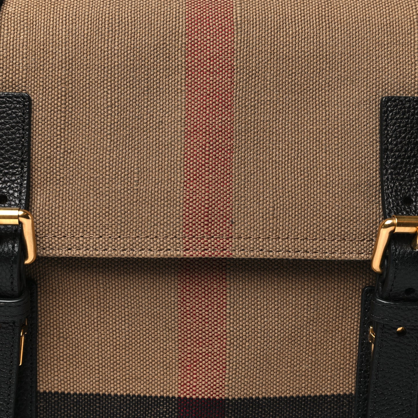 Canvas Mega Check Baildon Messenger Bag Black