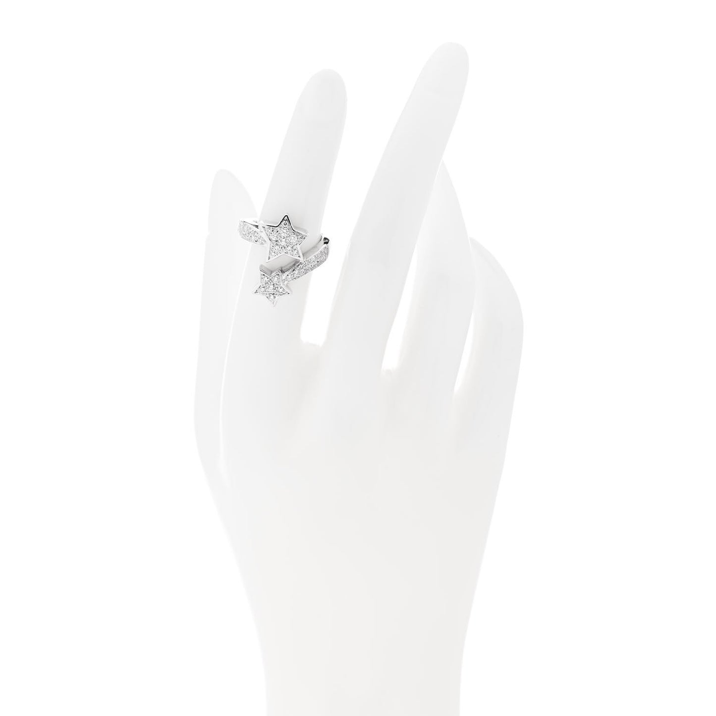 18K White Gold Diamond Comete Geode Ring 50 5.25