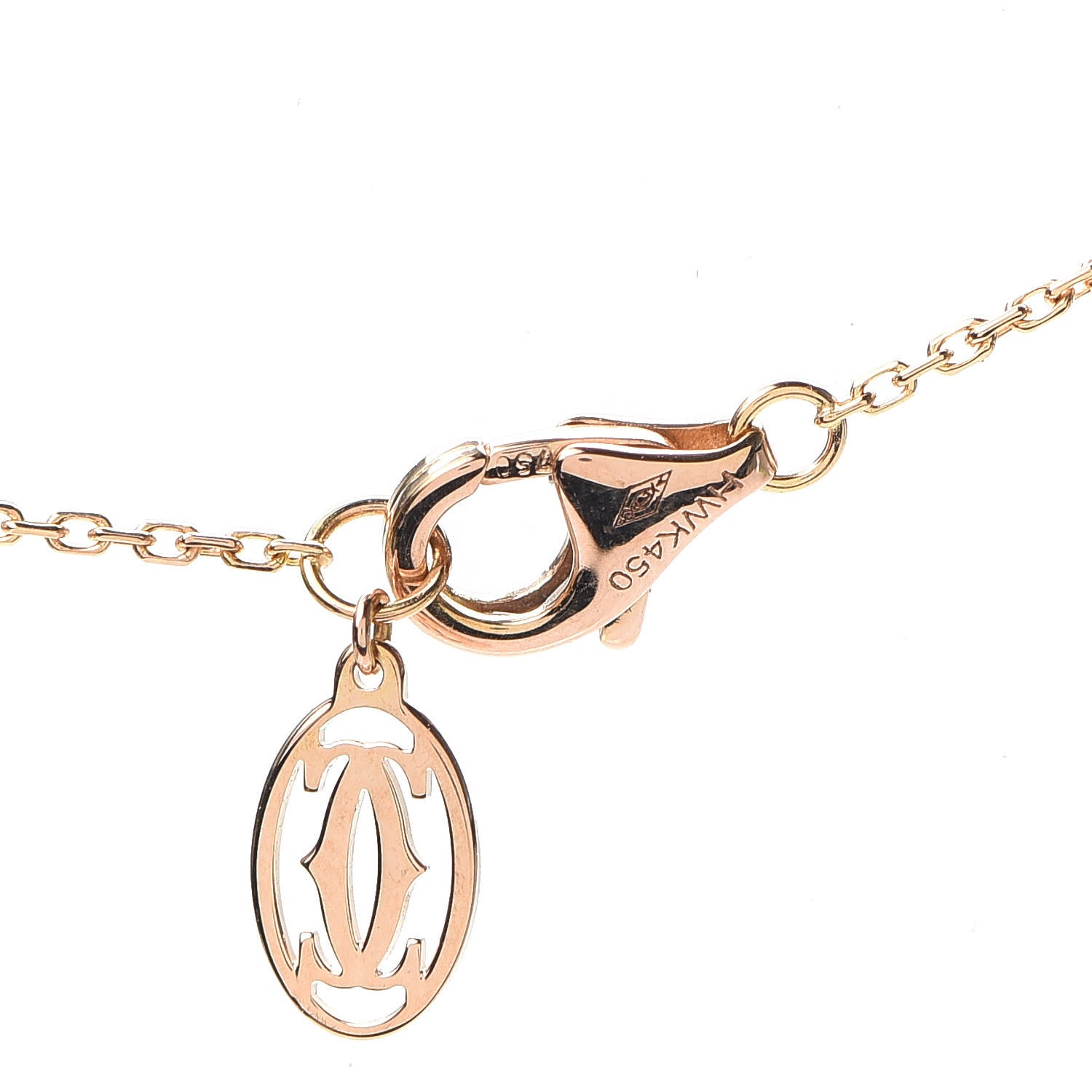 Cartier 18K Pink Gold Diamond .21ct C De Pendant Necklace 4 of 6