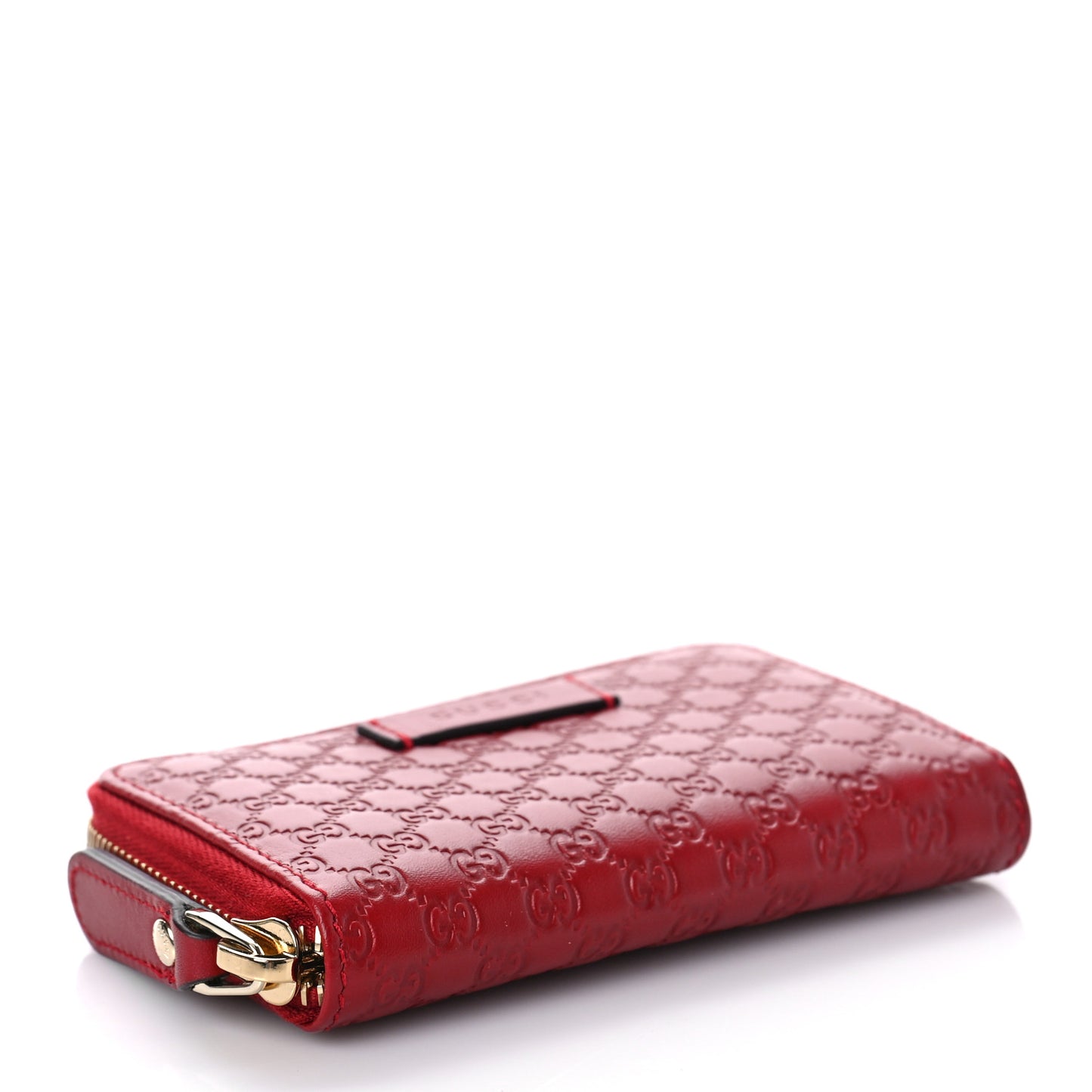 Microguccissima Zip Around Card Case Red