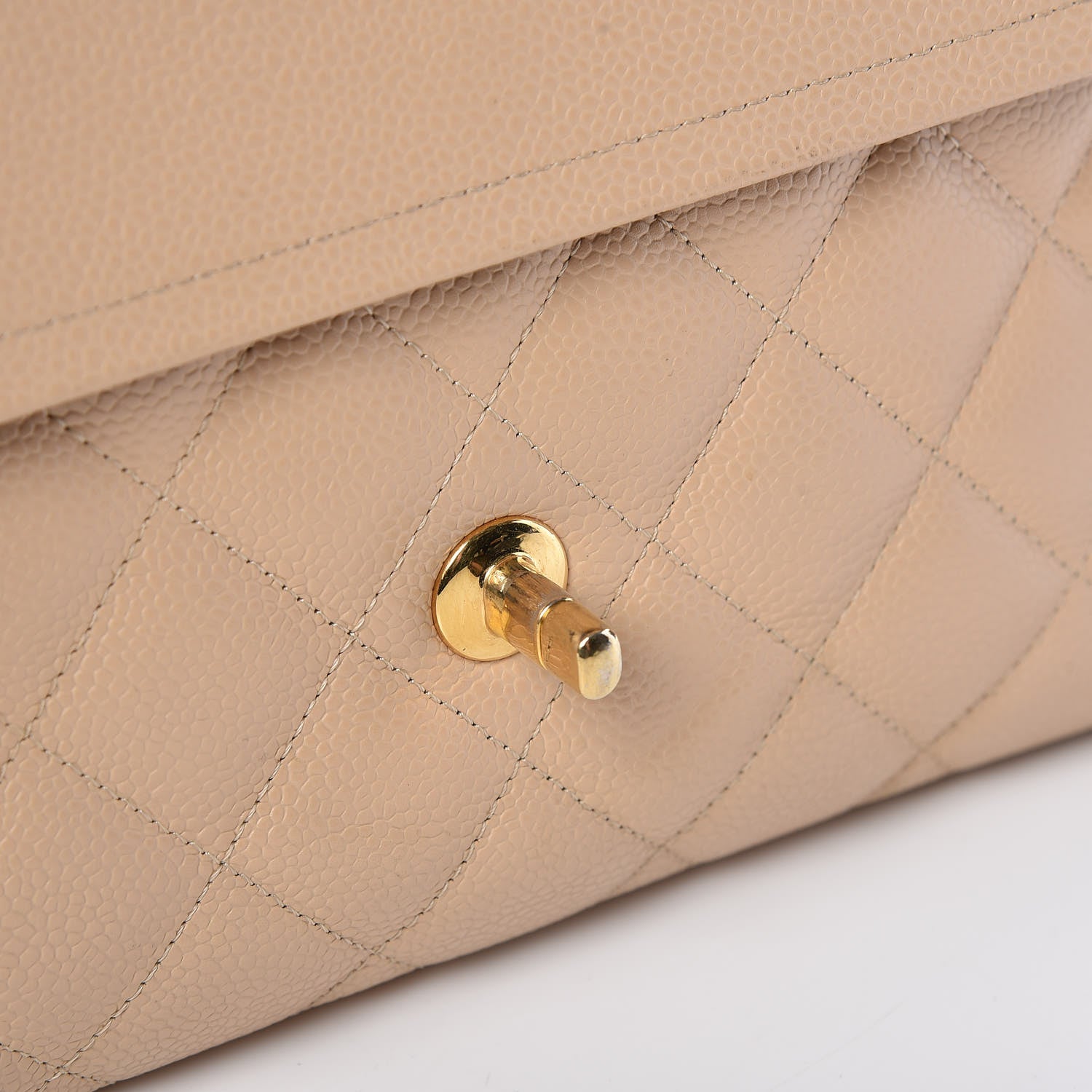 Chanel Caviar Quilted Jumbo Double Flap Light Beige 23 of 26