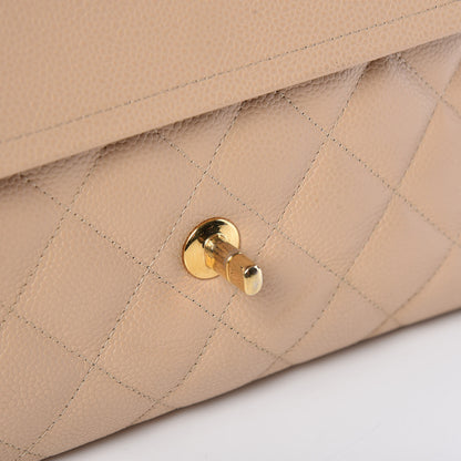 Chanel Caviar Quilted Jumbo Double Flap Light Beige 23 of 26