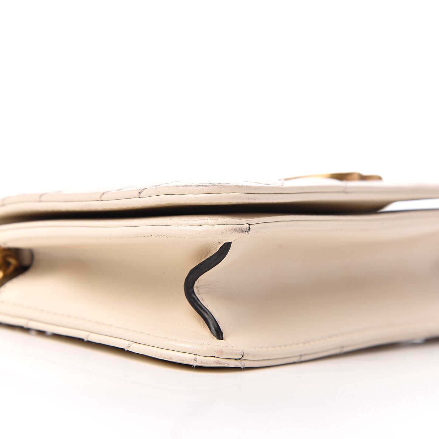 Calfskin Matelasse GG Marmont Mini Bag White