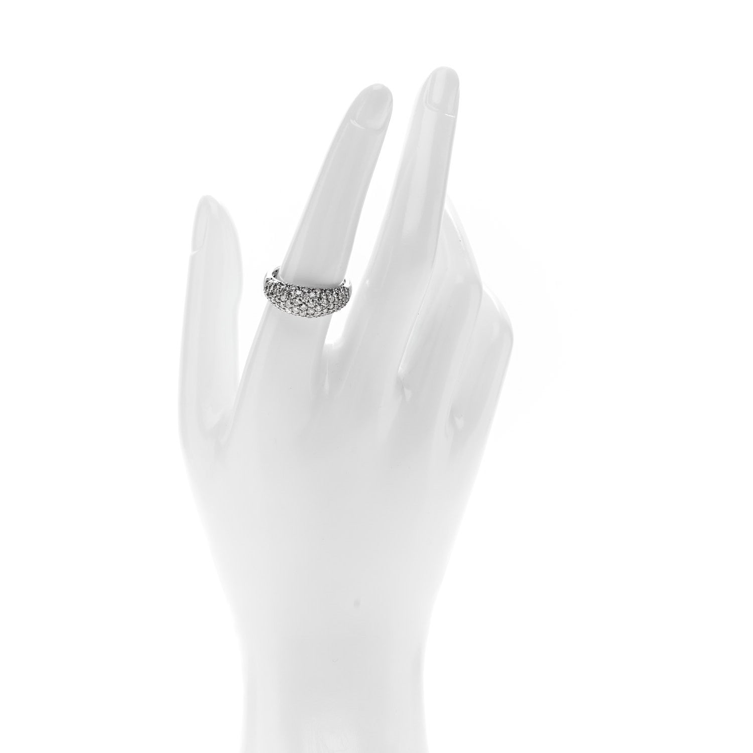 Parker & West by FASHIONPHILE 18K White Gold Diamond 1.60ctw Pave Dome Band Ring 56 7.5 2 of 10