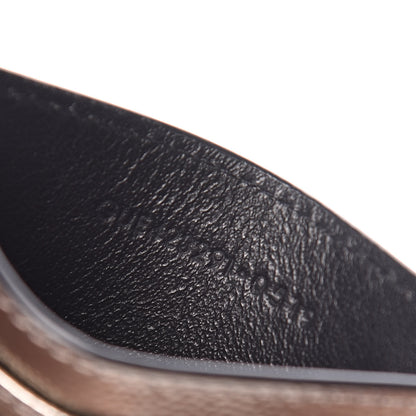 Saint Laurent Metallic Grain De Poudre Matelasse Chevron Monogram Credit Card Case Pewter 7 of 8