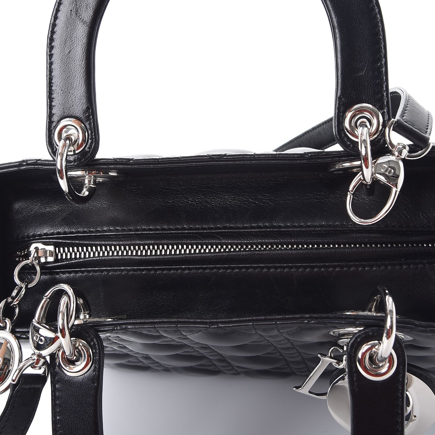 Christian Dior Lambskin Cannage Medium Lady Dior Black 8 of 8