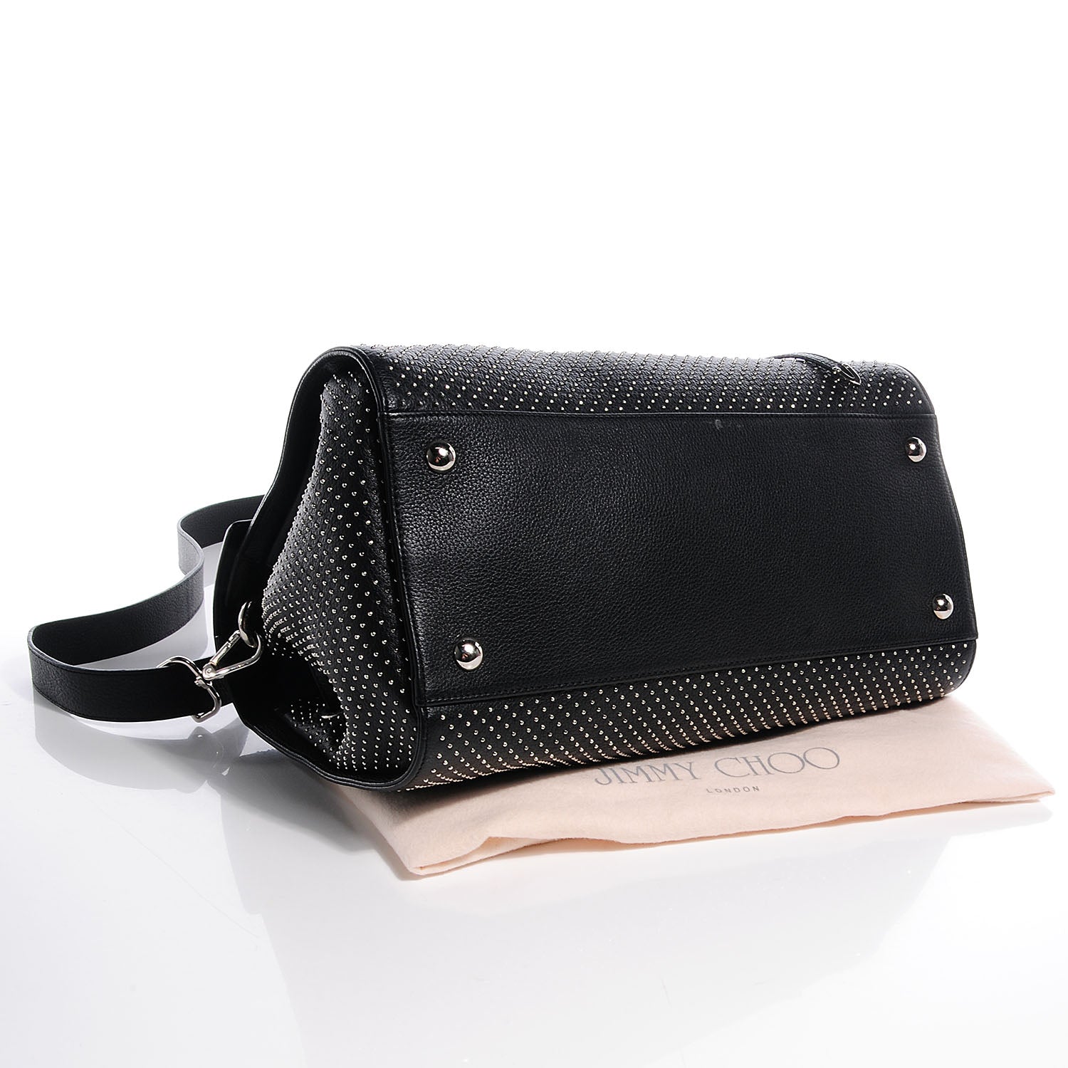 Jimmy Choo Studded Grainy Leather Medium Rosalie Black 4 of 10
