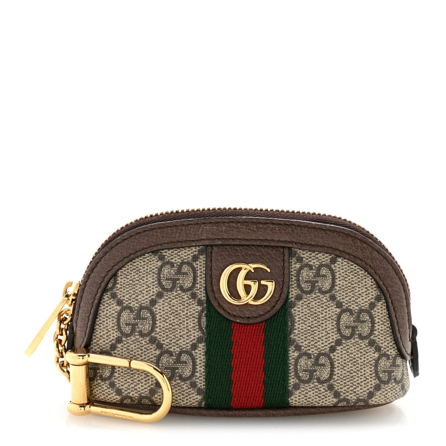 GG Supreme Monogram Web Ophidia Dome Key Pouch Beige New Acero
