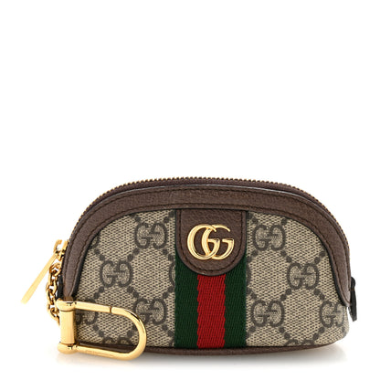 Gucci GG Supreme Monogram Web Ophidia Dome Key Pouch Beige New Acero 1 of 11