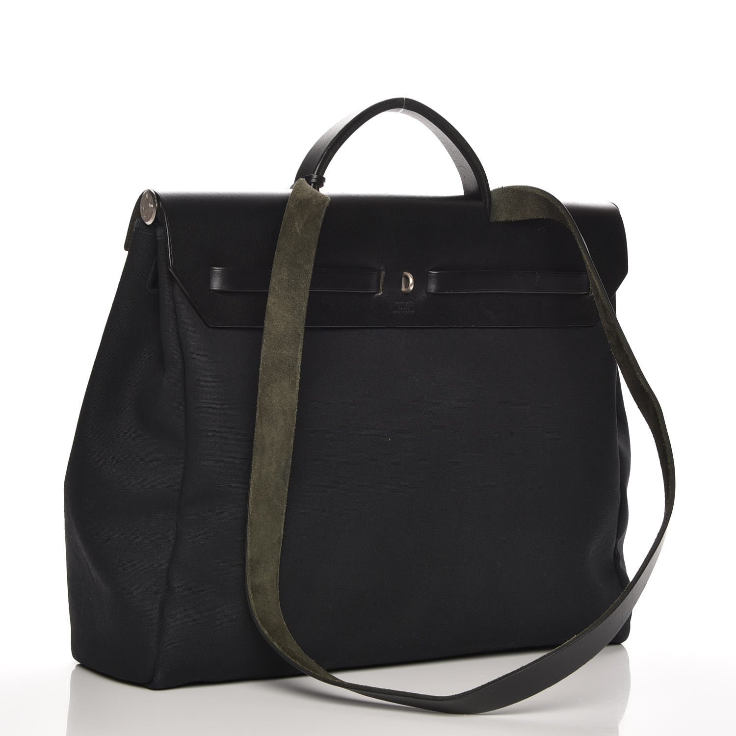 Hermes Toile Vache Calfskin Herbag 39 GM Black 3 of 7