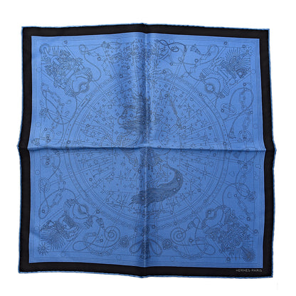 Hermes Silk C'est La Fete Pocket Square Bleu Moyen Black 1 of 4