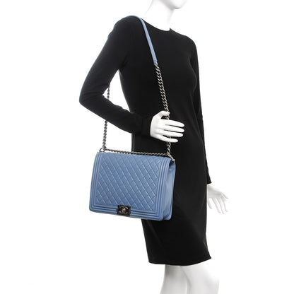 Chanel Lambskin Quilted Large Boy Flap Light Blue 2 of 9