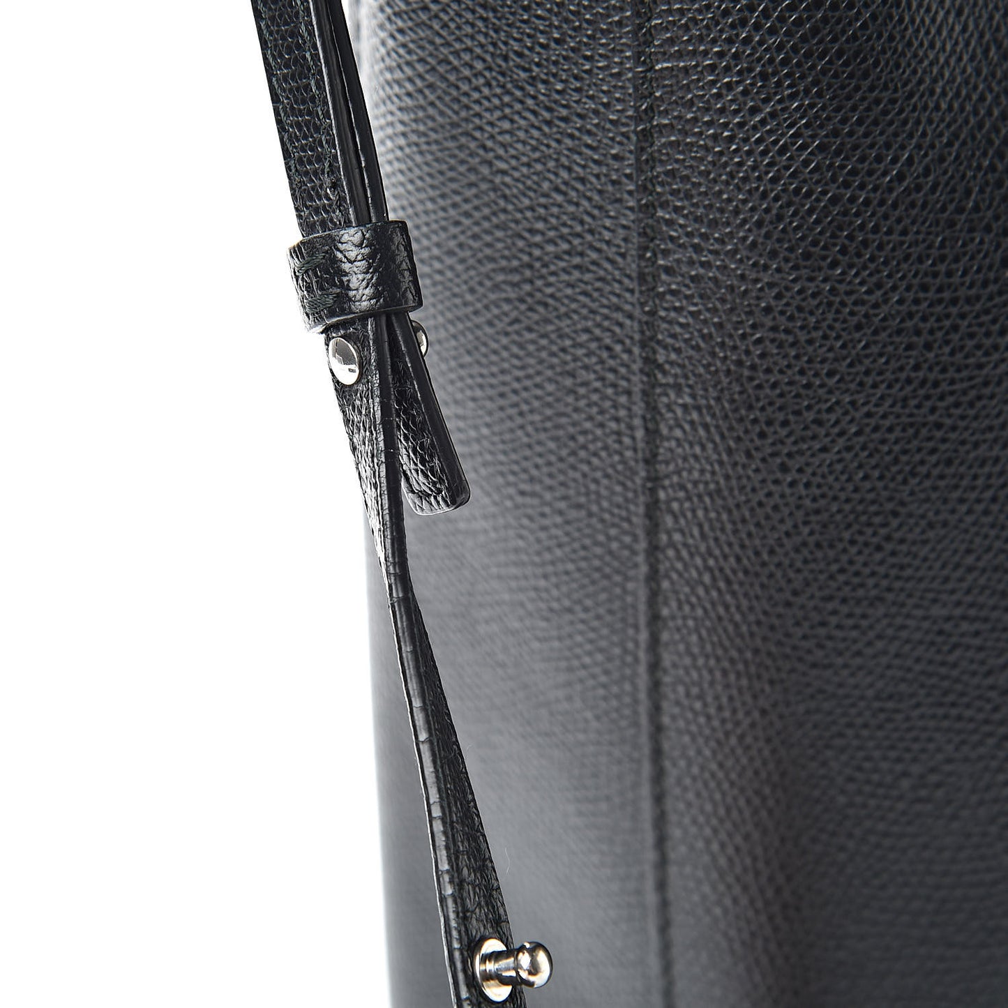 Grained Calfskin Small Vertical Cabas Black