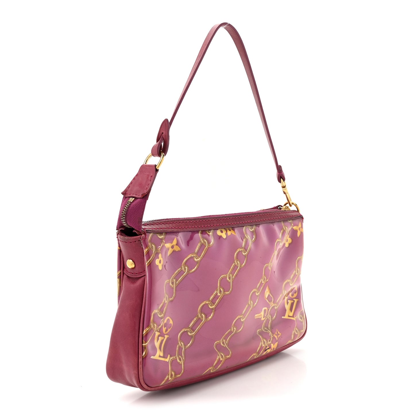 Monogram Charms Pochette Accessories Bag Fuchsia