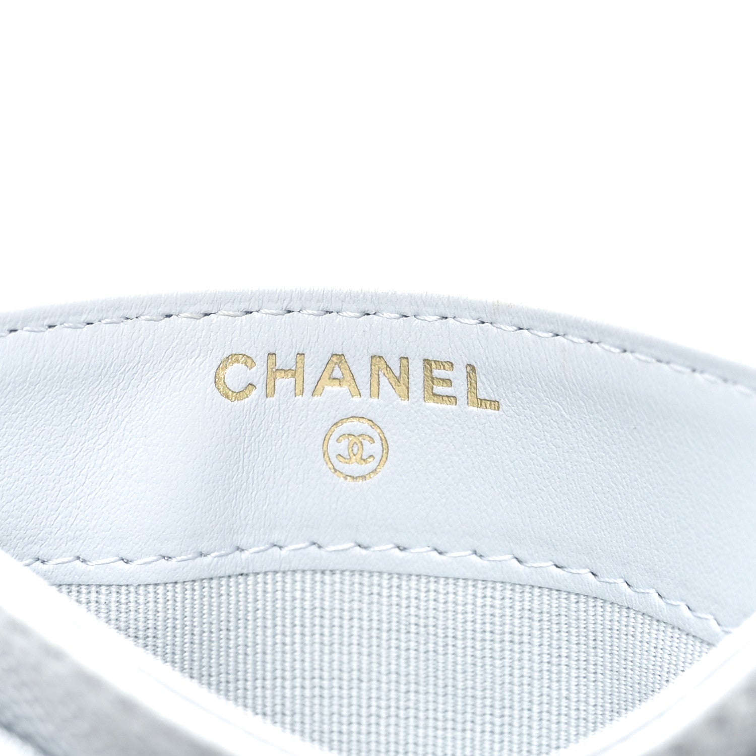 Chanel Caviar Quilted Crystal CC Card Holder Light Blue 6 of 8