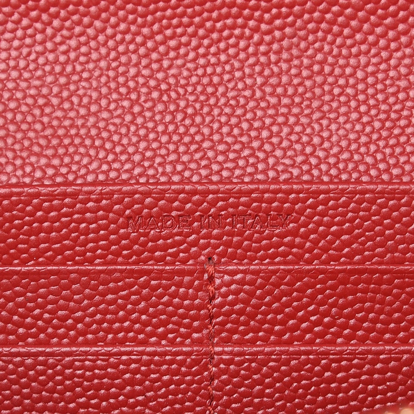 Grain De Poudre Matelasse Chevron Monogram Flap Wallet Red