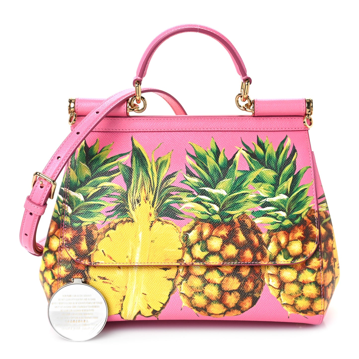 Dauphine Pineapple Print Small Miss Sicily Satchel Rosa