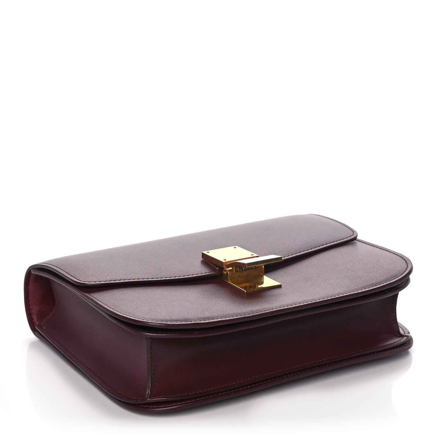 Celine Box Calfskin Medium Classic Box Flap Bag Burgundy 4 of 11