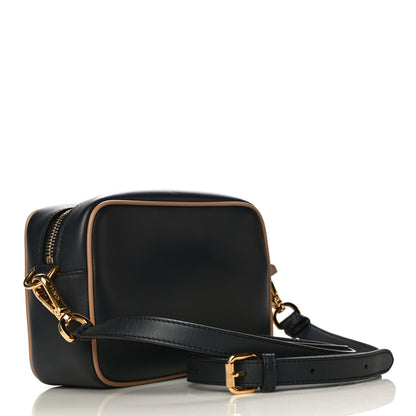Fendi Vitello Century Matte Stamp Patch Bi-Color Mini Camera Case Blue Notte Amido Pink 3 of 11