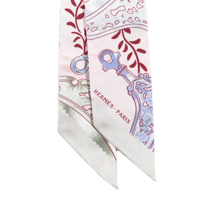 Hermes Silk Etriers Remix Twilly Rose Pale Bordeaux 2 of 4