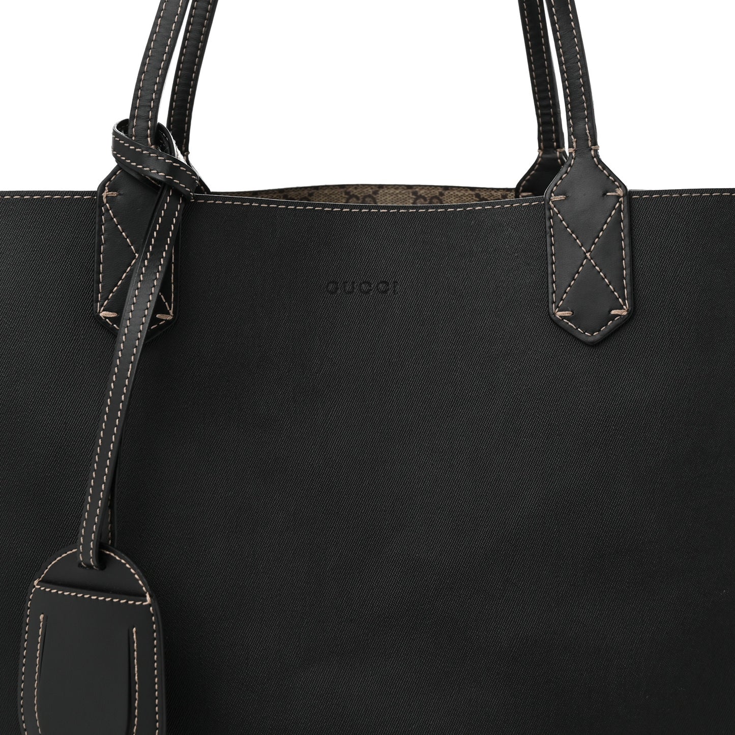 Calfskin GG Supreme Monogram Medium Reversible Tote Black