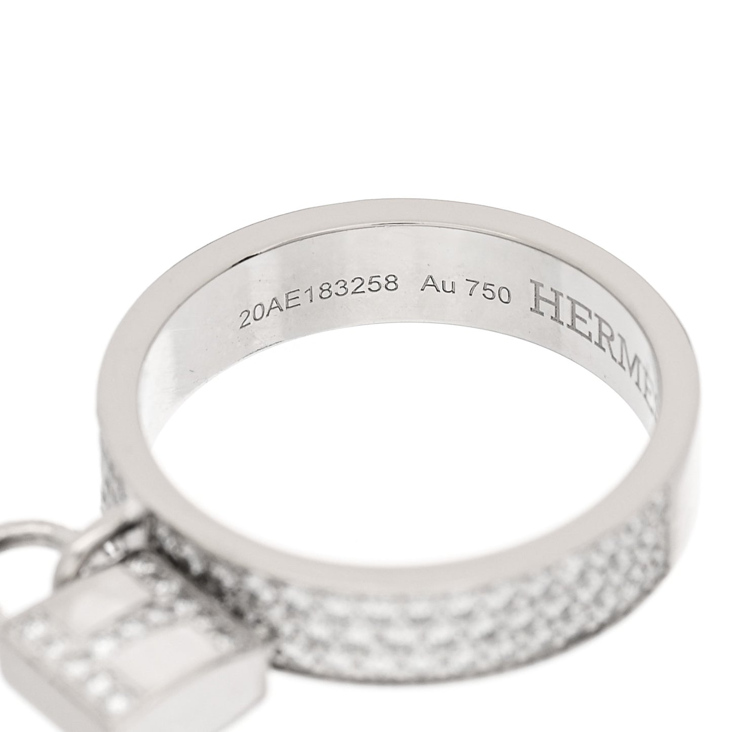 18K White Gold Diamond MM Kelly Clochette Ring 51 5.75