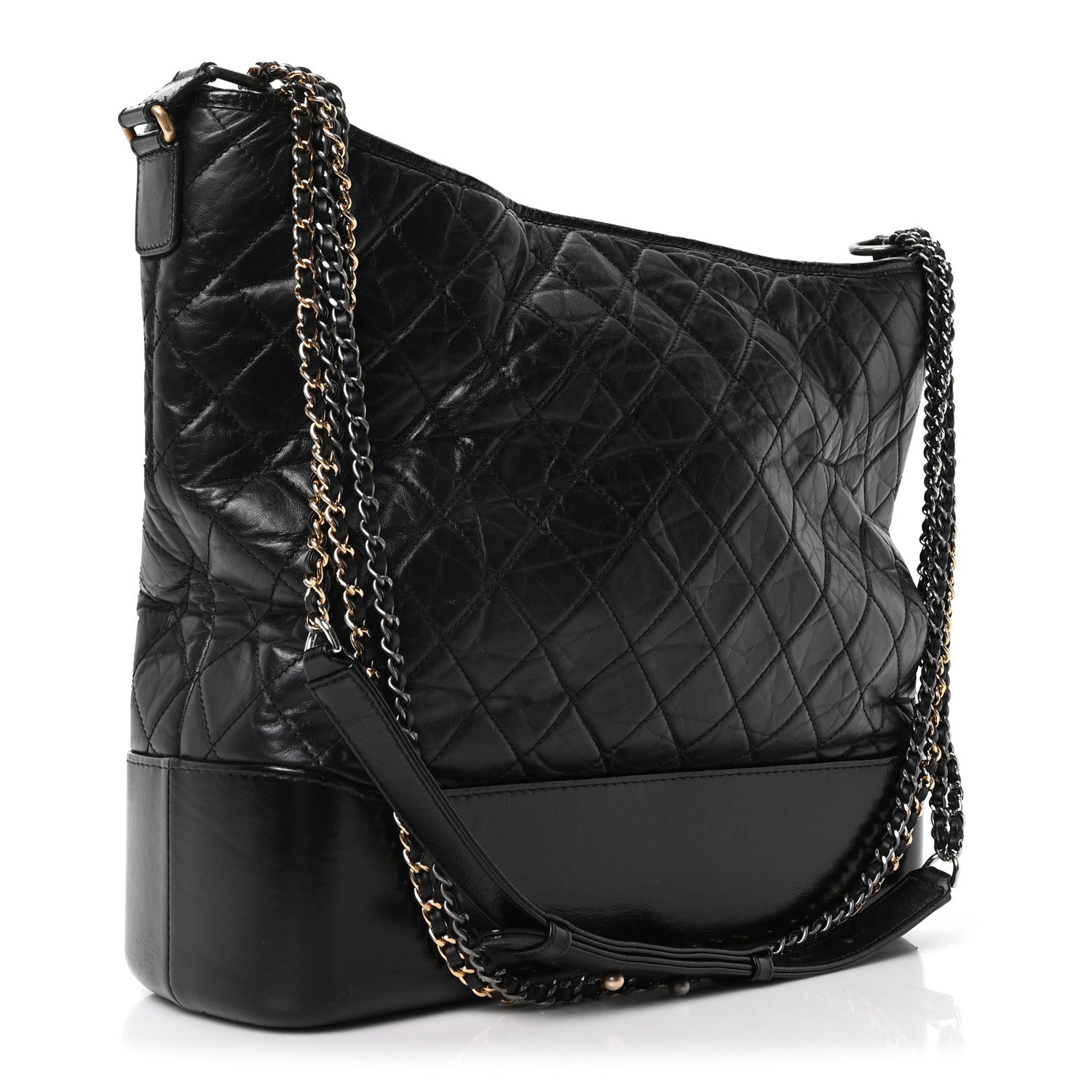 Chanel Aged Calfskin Quilted Maxi Gabrielle Hobo Black 3 of 10