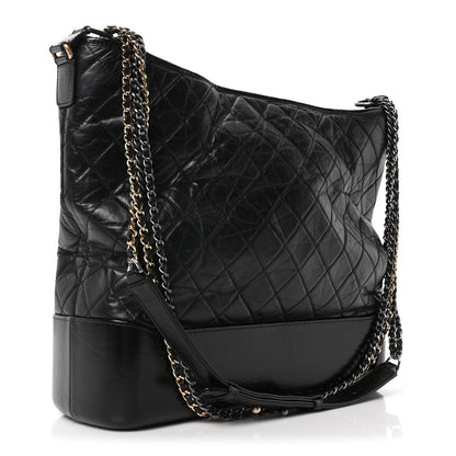 Chanel Aged Calfskin Quilted Maxi Gabrielle Hobo Black 3 of 10