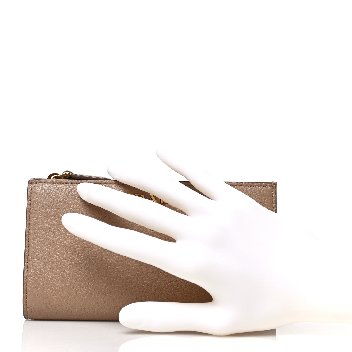 Prada Vitello Daino Zip Wallet Cammeo 2 of 7