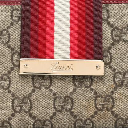 Gucci Monogram Calfskin Ladies Web Long Wallet Red 9 of 10