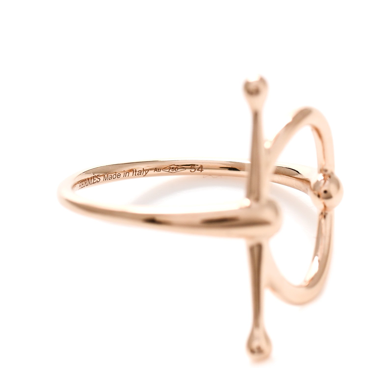 Hermes 18K Rose Gold PM Filet d'Or Ring 54 6.75 5 of 7