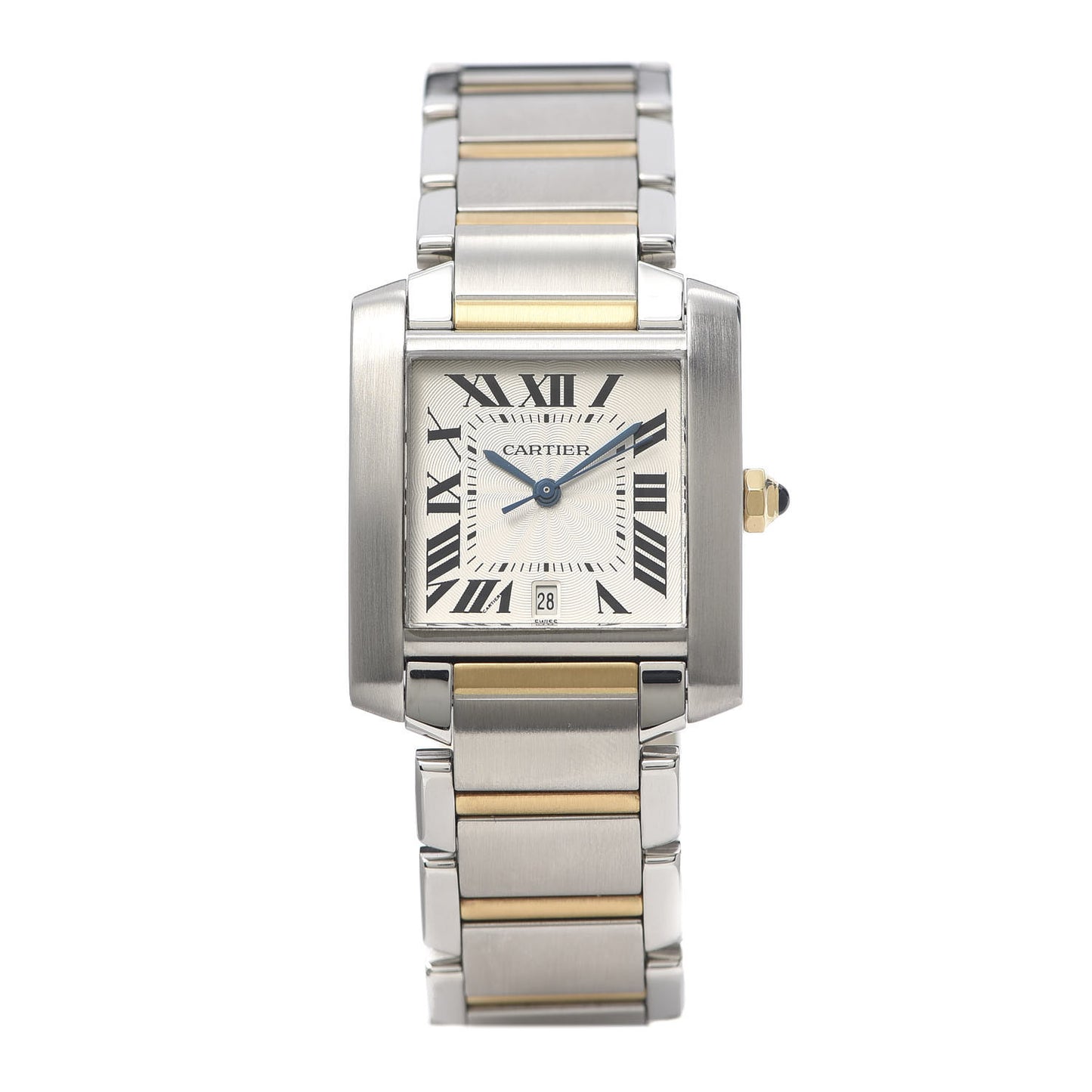 Stainless Steel 18K Yellow Gold 28mm Tank Francaise Automatic Watch