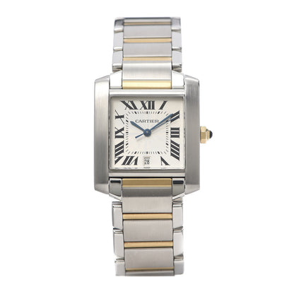 Cartier Stainless Steel 18K Yellow Gold 28mm Tank Francaise Automatic Watch 1 of 7