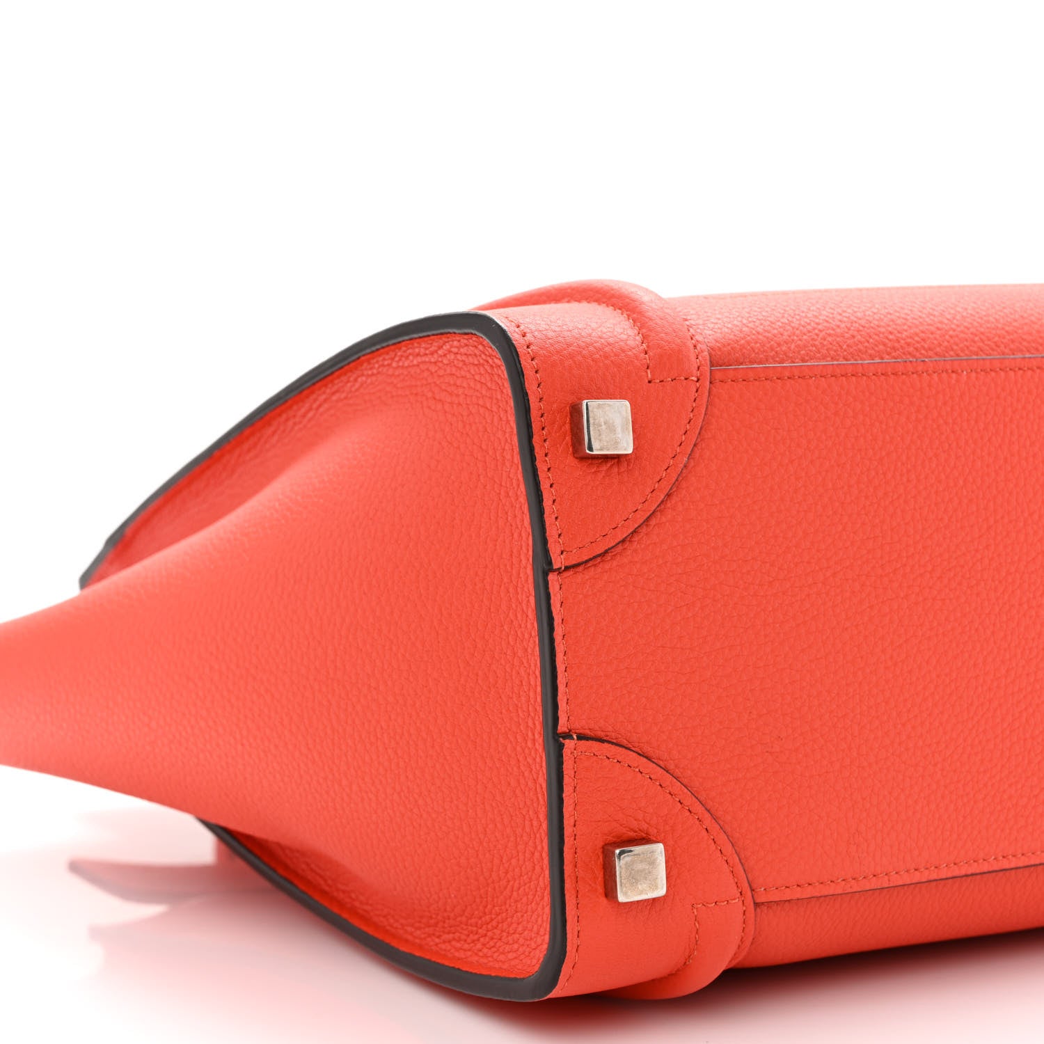 Celine Drummed Calfskin Micro Luggage Vermillion 9 of 10