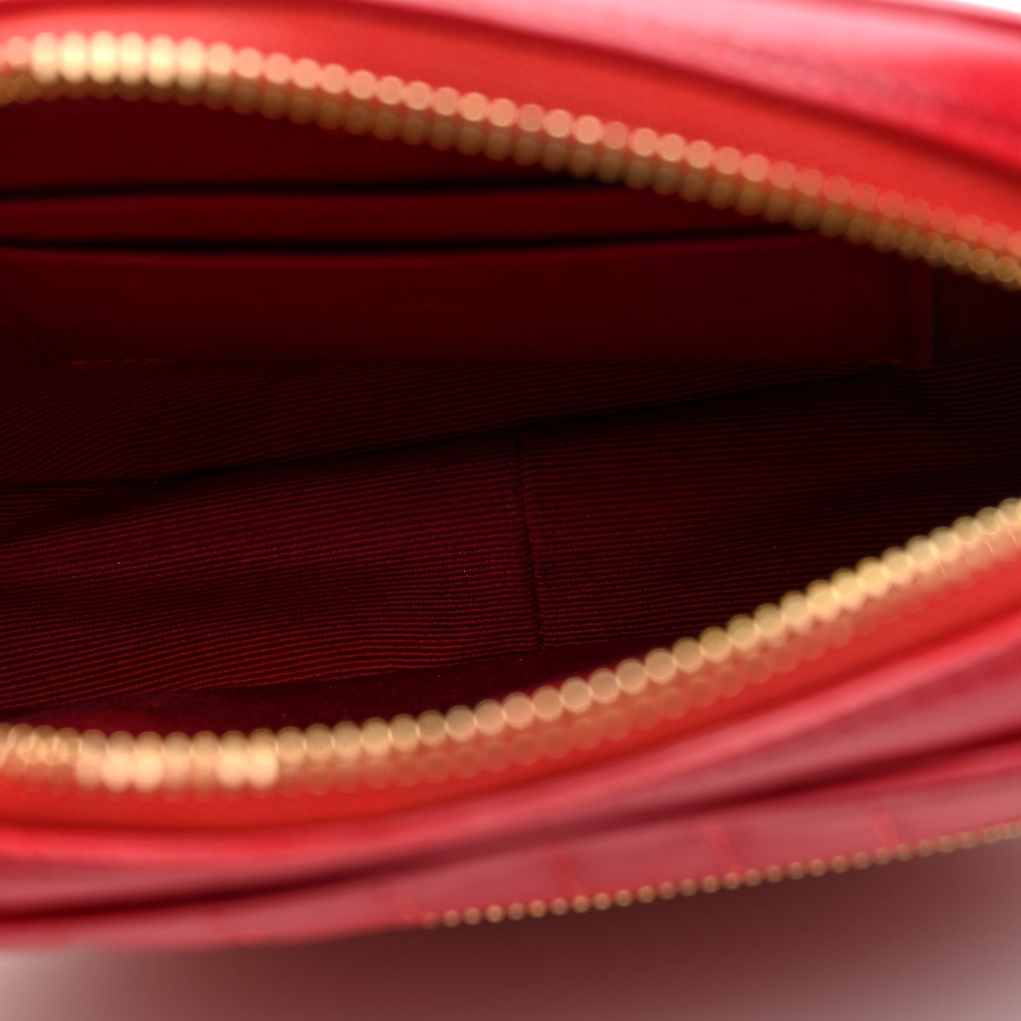 Calfskin Quilted Small C Charm Bag Red