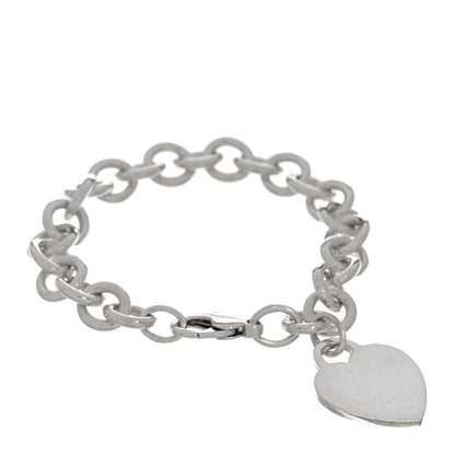 Tiffany Sterling Silver Heart Tag Charm Bracelet 1 of 3