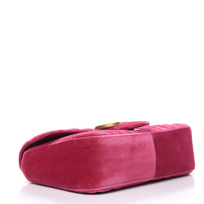 Gucci Velvet Matelasse Small GG Marmont Shoulder Bag Light Raspberry Rose 4 of 11
