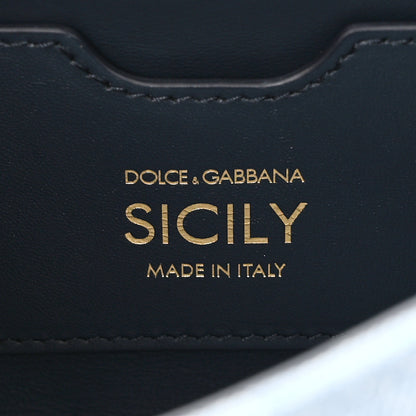 Dolce & Gabbana Calfskin Denim Patchwork Mini Miss Sicily Satchel Blue 6 of 9
