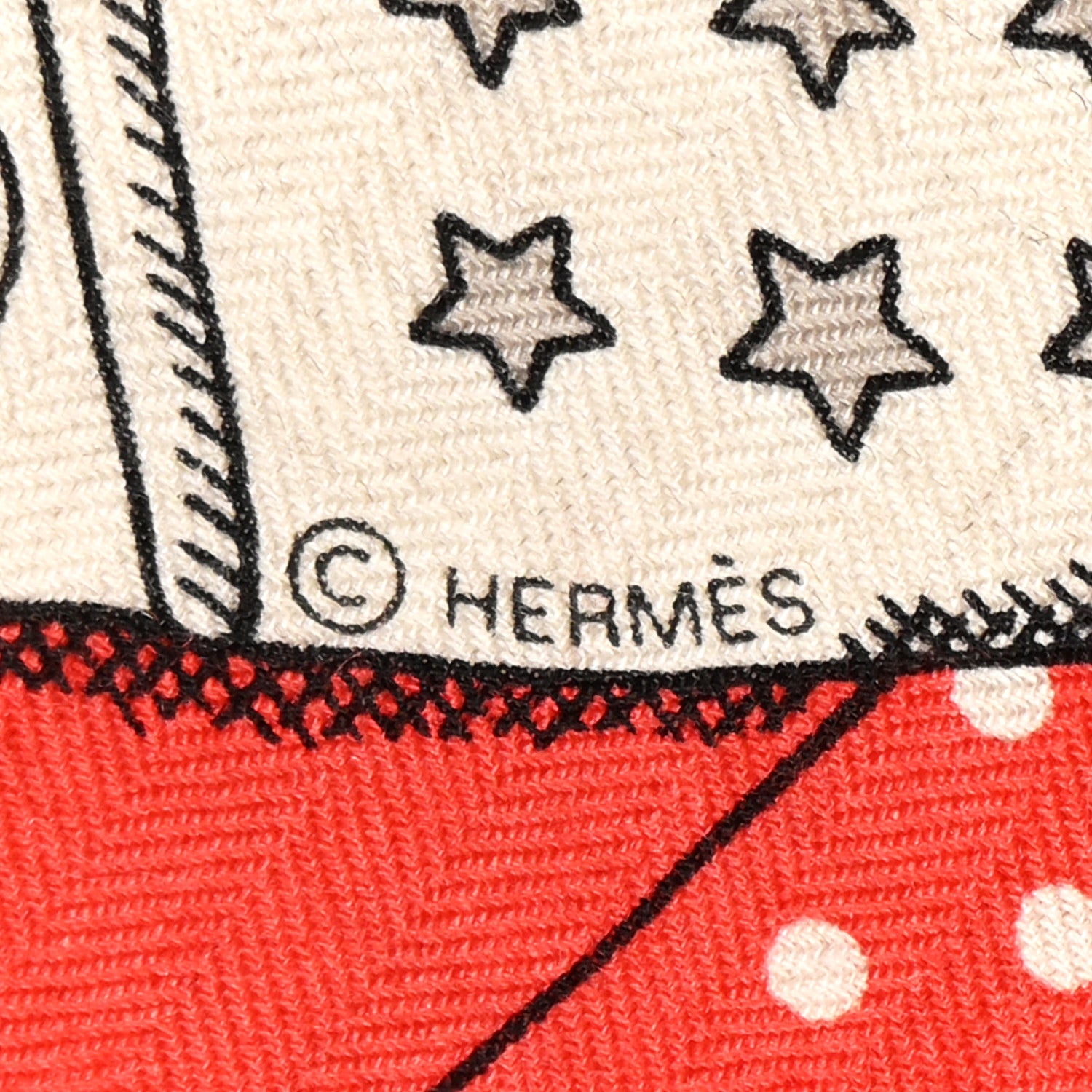 Hermes Cashmere Silk Zouaves Et Dragons Shawl 140 Rouge Grenadine Naturel Gris 4 of 5