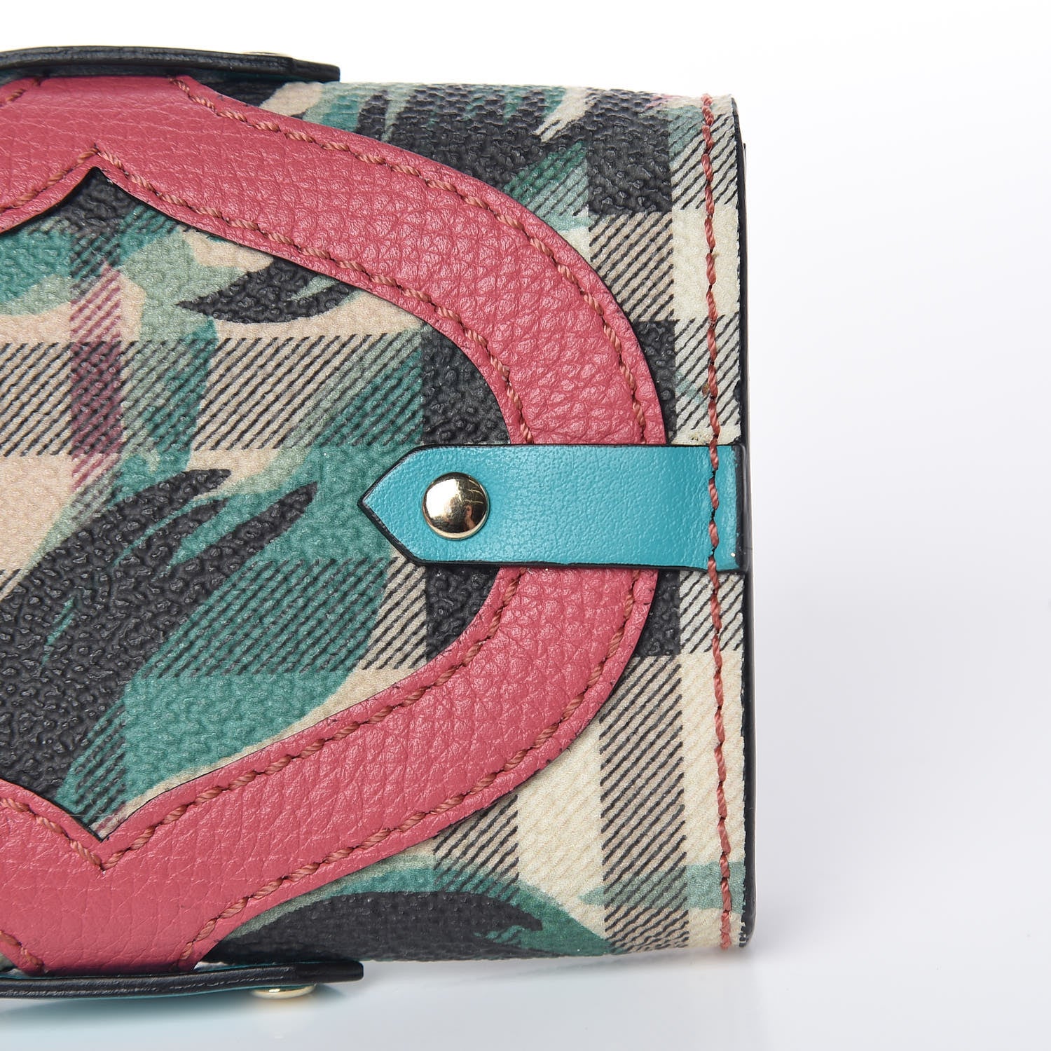 Burberry Haymarket Check Floral Print Chesam Card Case Plum Pink 9 of 14