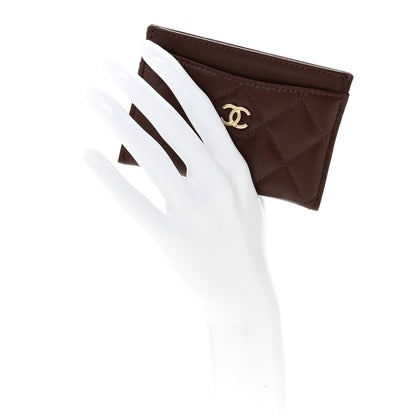 Chanel Lambskin Quilted Card Holder Dark Brown 2 of 8