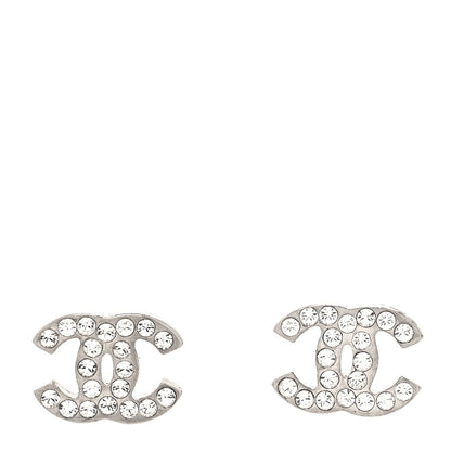 Chanel Crystal Mini Timeless CC Earrings Silver 1 of 4