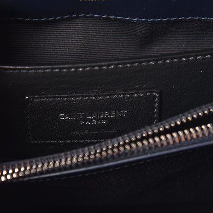 Saint Laurent Calfskin Y Quilted Monogram Small Loulou Chain Satchel Denim Blue 9 of 10