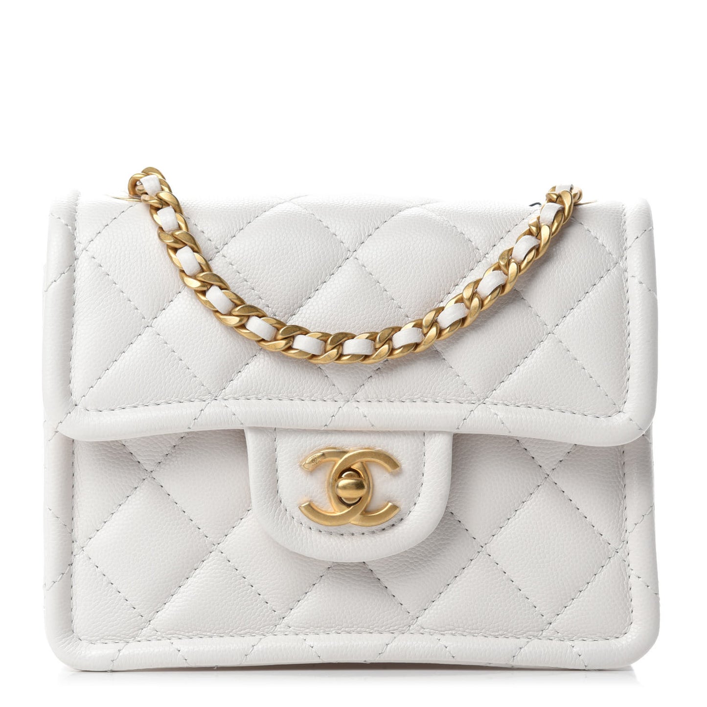 Caviar Quilted Mini Sweet Classic Flap White